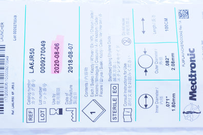 Medtronic LA6JR50 Launcher Guiding Cath. 6F x .071inch, JR5.0 (x)